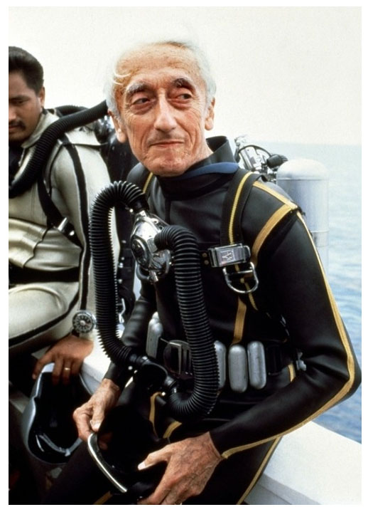 Jacques Cousteau in a diving suit
