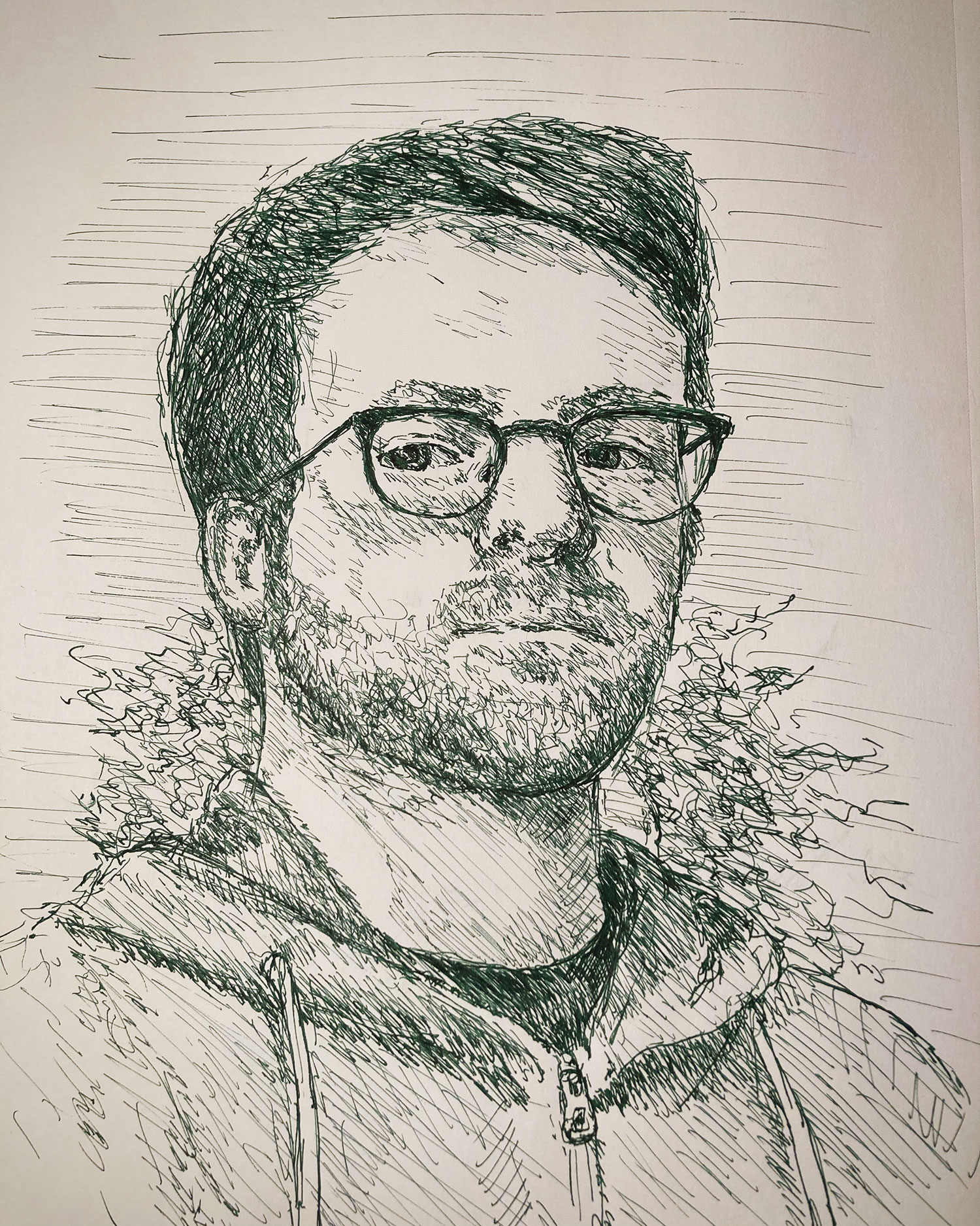 Self portrait in green ink. Every noble needs at least a few portraits, right?